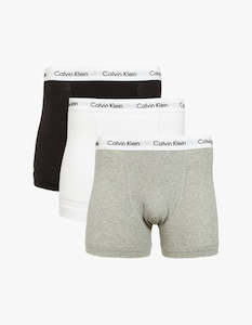 3 Pack Cotton Stretch Trunk - Black/Grey/White