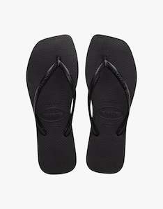 Women's Slim Square Flip Flops - Black