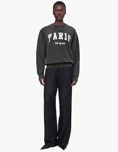 Clothing: Ramona Sweatshirt University Paris - Washed Black