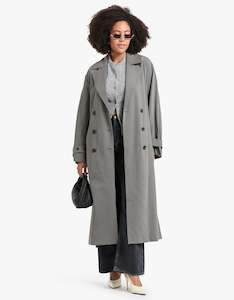 Clothing: Yvonne Trench Coat - Elephant Grey