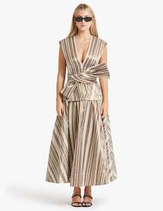 Clothing: Wilson Midi Dress - Metallic Stripe