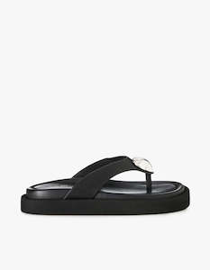 Ana Sandal - Black Leather