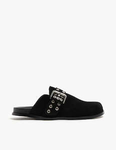 Halia Mules - Black Leather