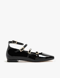 Luke Leather Ballet Flats - Onix Black