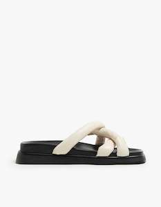 Clothing: Slip On Cross Sandal - Ivory