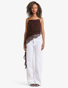 Clothing: Turner Asym Top - Chocolate/Black