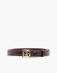 Clothing: Monogram Belt - Burgundy