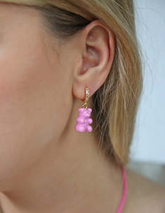 Clothing: Nostalgia Bear Hoops - Candy Pink