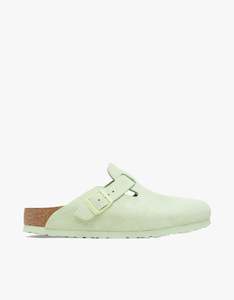 Womens Boston Suede Leather- Faded Lime