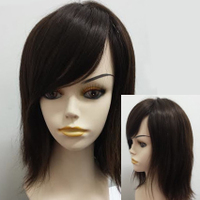 Dark Brown Short Human Hair Wig