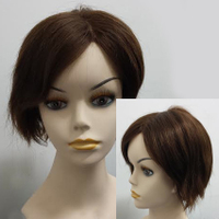 Chocolate Brown Short Human Hair Wig