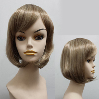 Synthetic Face Framing Straight Short Bob Wig S&F212