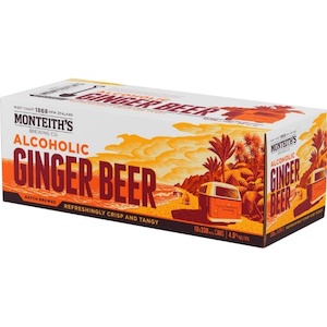 Monteith's Batch Brewed Alcoholic Ginger Beer Cans 10x330ml - Flavoured Beer Super Liquor