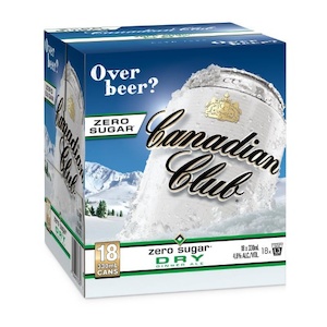 Liquor store: Canadian Club Zero Sugar Dry 4.8% Cans 18x330ml - Whisky RTD's Super Liquor