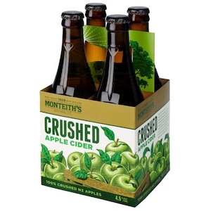 Monteith's Crushed Apple Cider Bottles 4x330ml - Cider Super Liquor