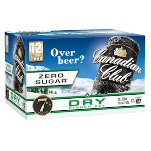 Canadian Club Zero Sugar Dry 7% Cans 12x250ml - Whisky RTD's Super Liquor