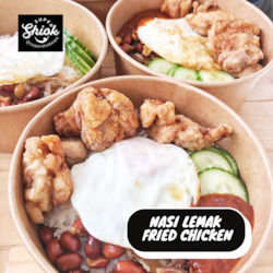 Nasi Lemak with Fried Chicken Skin