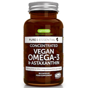 Igennus Pure & Essential Vegan Omega-3 & Astaxanthin 60 Caps