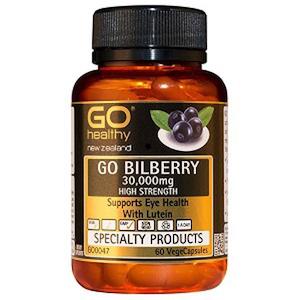 Go Healthy Go Bilberry 30,000mg 60 Veggie Caps