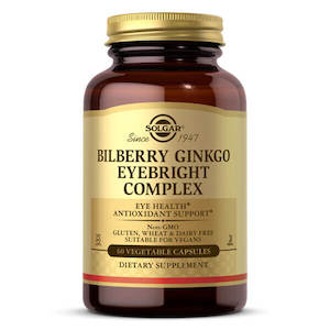 Health supplement: Solgar Bilberry Ginkgo Eyebright 60 Caps