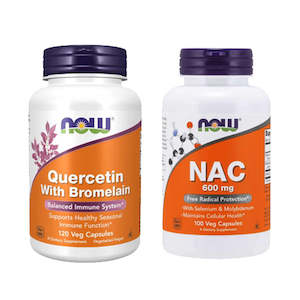 Now Foods Quercetin with Bromelain 120 Caps + Now Foods NAC 600mg 100 Caps