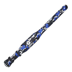 Accessories: Supplement Solutions Leather Weight Lifting Belt (Blue Camo)