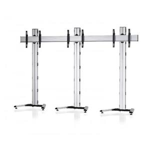 40-65 Side By Side 3 Screen Mobile TV Stand (P-MOB3-1x3-65)