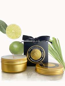 Persian Lime & Lemongrass Long Burning Coconut Wax Travel Candle - Odour Eliminator