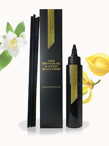 Jasmine Ylang Ylang: Reed Refill - Jasmine & Ylang Ylang Reed Diffuser Oil & Luxury Black Reeds