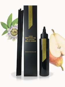 Reed Refill - Pear & Passionflower Reed Diffuser Oil & Luxury Black Reeds