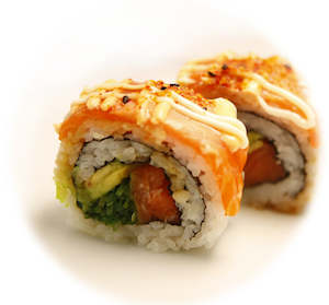 Salmon+seaweed+avo Dragon Roll