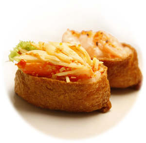 Takeaway food: Inari Boat with kanikama and Tobiko