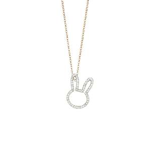 18k Diamond Bunny Pendant