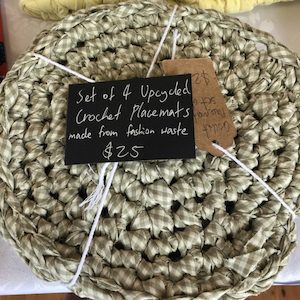 Products: Crochet Upcycled Placemat Set of 4