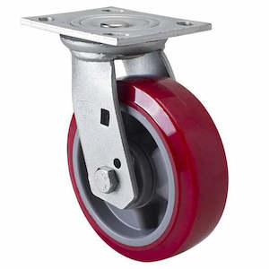 Economy Castors: 150mm Swivel Plate Castor | Polyurethane Wheel - 420KG Rated