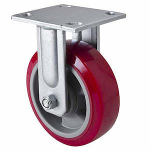 Economy Castors: 150mm Fixed Plate Castor | Polyurethane Wheel - 420KG Rated