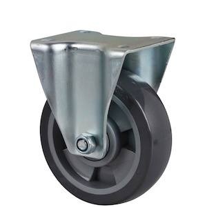 Economy Castors: 125mm Fixed Plate Castor | Polyurethane Wheel - 200KG Rated