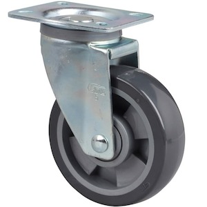 Economy Castors: 125mm Swivel Plate Castor | Polyurethane Wheel - 200KG Rated