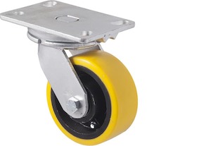 125mm Very Heavy Duty Polyurethane Cast Iron Castors - 800KG Rated