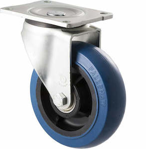 Castors: 150mm Blue Rubber Castors - 400KG Rated