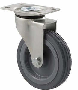 Castors Light Duty 50kg 100kg: 100mm Grey Rubber Light Duty Castor - 50KG Rated