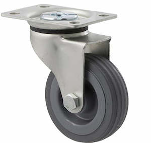 Castors Light Duty 50kg 100kg: 75mm Grey Rubber Light Duty Castor - 50KG Rated