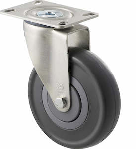 125mm Grey Rubber Wheel Castors - 150KG Rated