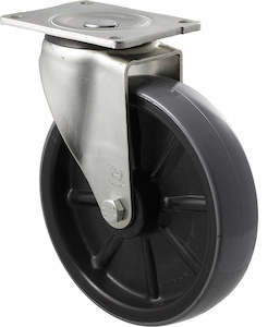 200mm Heavy Duty Industrial Polyurethane Castors - 500KG Rated