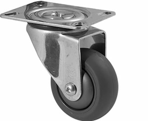 Castors Stainless 150kg 500kg: 75mm Polyurethane Stainless Steel Castors - 200KG Rated