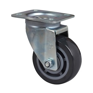 Economy Castors: 100mm Swivel Plate Castor | Polyurethane Wheel - 200KG Rated