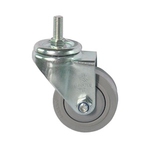 Economy Castors: Swivel M12 Thread Castor | 75mm Rubber Wheel - 100KG Rated