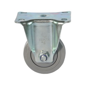 Economy Castors: Fixed Plate Castor | 75mm Rubber Wheel - 100KG Rated