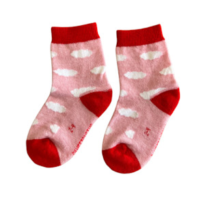 Internet only: Kids Merino Gumboot Socks | Light Pink Clouds