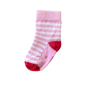 Internet only: Kids Merino Crew Socks | Light Pink Stripe